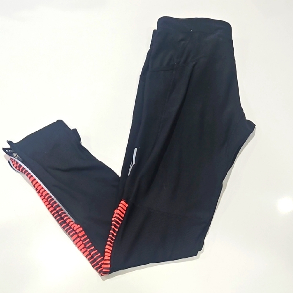 Womens Black and Red Stripped Leggings Nike